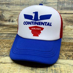 Continental Airlines Mens Trucker Hat Blue Snapba… - image 1